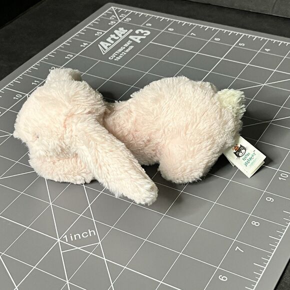 Little Jellycat Pink Bunny Rabbit 6" Stuffed Plush Smudge Crinkle Squeaky Toy - Picture 3 of 15